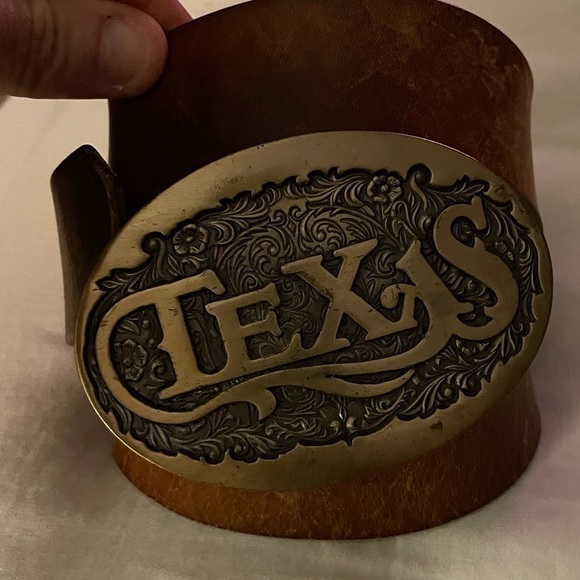 Texas Lone Star State Solid Brass Belt Buckle Vintage Style By Texas Sterling‍‍﻿